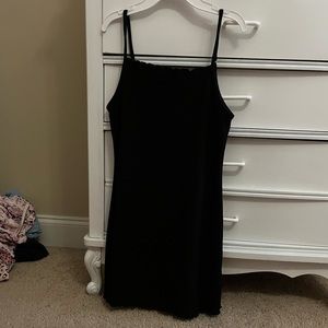 black fitted square neck dress!!